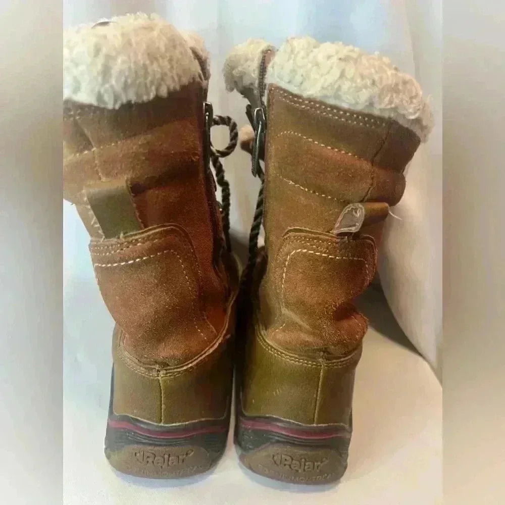 Pajar Alina Cognac Faux Fur Brown Leather Winter Boots Womens Sz US 7- 7.5 EU 38 - Picture 11 of 12